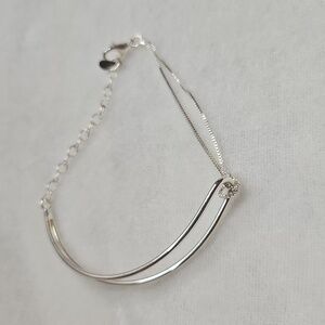Women's Elegant Minimalist Geometric Bracelet 925 Sterling Silver Adjustable New